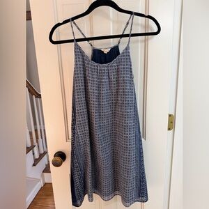 EUC SOFT JOIE Blue and White Spaghetti Strap Swing Mini Dress